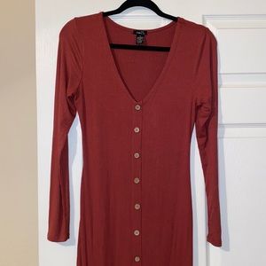 Rue21 rust front split midi dress